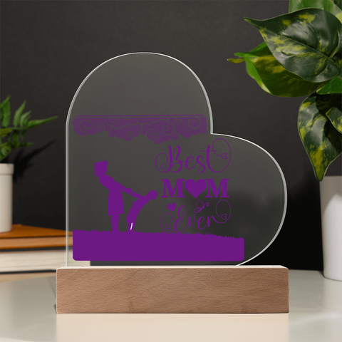 Image of Best Mom Ever Acrylic Heart , Mother's Day Gift