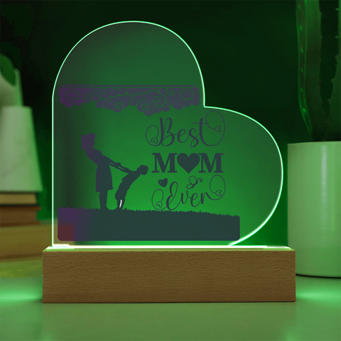 Image of Best Mom Ever Acrylic Heart , Mother's Day Gift