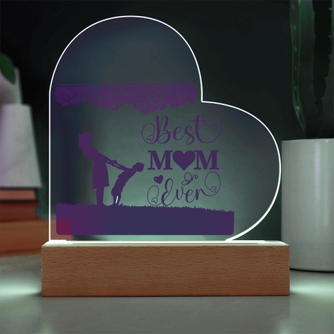 Image of Best Mom Ever Acrylic Heart , Mother's Day Gift