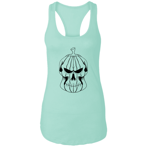 Image of Pumpkin Skull Halloween Costume Ladies Ideal Racerback Tank - DNA Trends