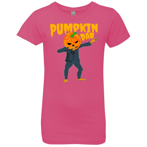 Image of Trendy Pumpkinhead Dab T-Shirt Halloween Tshirts (Girls) - DNA Trends