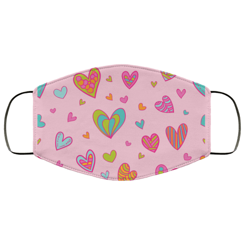 Image of Hearts Med/Lg Face Mask - DNA Trends