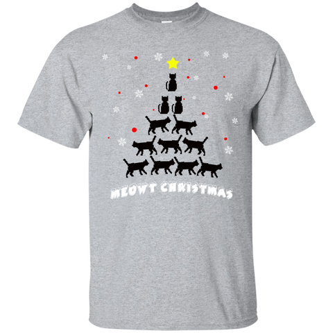 Image of Stylish Meowy Christmas Cat Lovers Ultra Cotton Christmas T-Shirt - DNA Trends