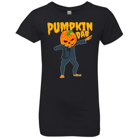Image of Trendy Pumpkinhead Dab T-Shirt Halloween Tshirts (Girls) - DNA Trends