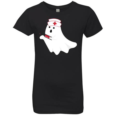 Image of Ghost Nurse Syringe Halloween Costume Girls' Princess T-Shirt - DNA Trends