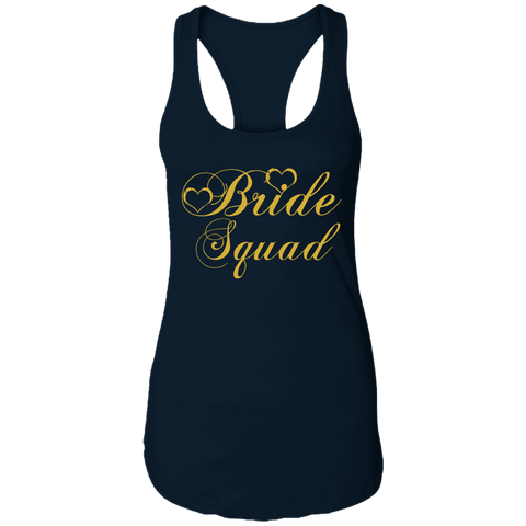 Image of Bride Squad - Golden Font Bachelorette Party- Bridemaids Ladies' Ideal Racerback Tank - DNA Trends