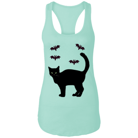 Image of Spooky Cat and Bats Halloween Costume Ladies Tank - DNA Trends