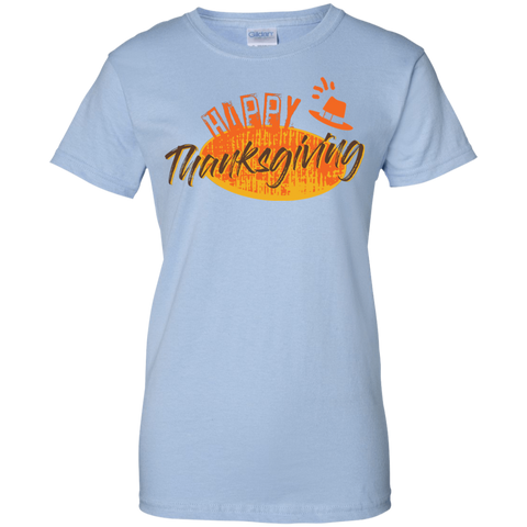 Image of Happy Thanksgiving Gildan Ladies' 100% Cotton T-Shirt - DNA Trends