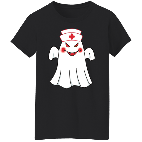 Image of Ghost Nurse Halloween Costume Ladies' T-Shirt - DNA Trends