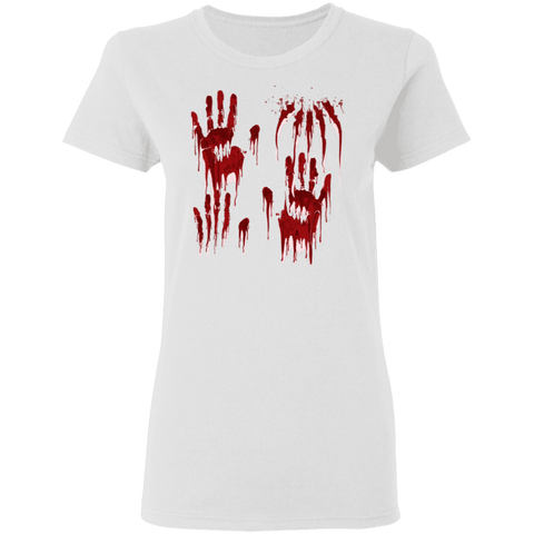 Image of Blood Handprint Halloween Costume Ladies' T-Shirt - DNA Trends