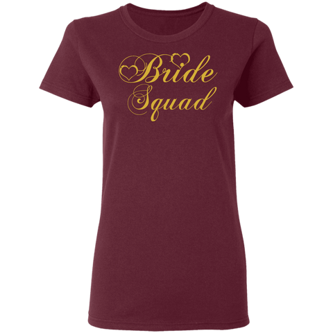 Image of Bride Squad - Golden Font Bachelorette Party- Bridemaids Ladies' T-Shirt - DNA Trends