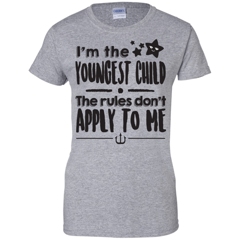 Image of I'm The Youngest Child The Rules Don't Apply to Me Ladies' 100% Cotton T-Shirt - DNA Trends