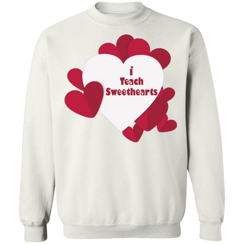 Image of I Teach Sweethearts  Teacher Valentine  Crewneck Pullover Sweatshirt