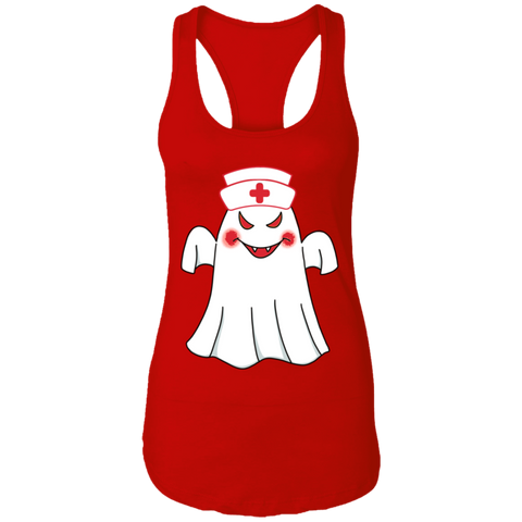 Image of Ghost Nurse Halloween Costume Ladies Ideal Racerback Tank - DNA Trends