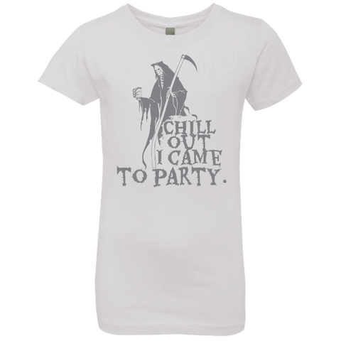 Image of Chill Out I Came To Party Grim Reaper T-Shirt Halloween Clothing (Girls) - DNA Trends