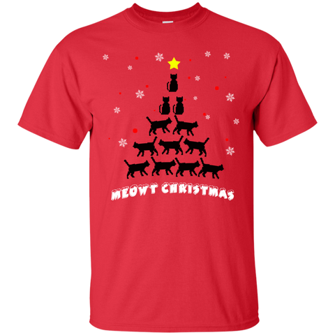 Image of Stylish Meowy Christmas Cat Lovers Ultra Cotton Christmas T-Shirt - DNA Trends