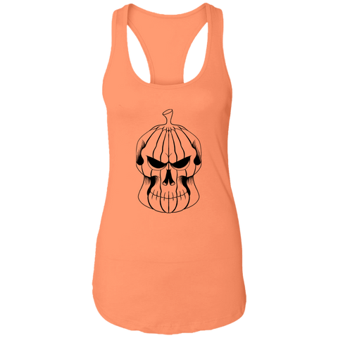 Image of Pumpkin Skull Halloween Costume Ladies Ideal Racerback Tank - DNA Trends