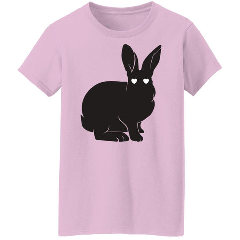 Image of Silhouette Cute Easter Bunny Ladies' T-Shirt: Cute Easter Bunny, Cute Silhouette, Happy Easter, Family Easter