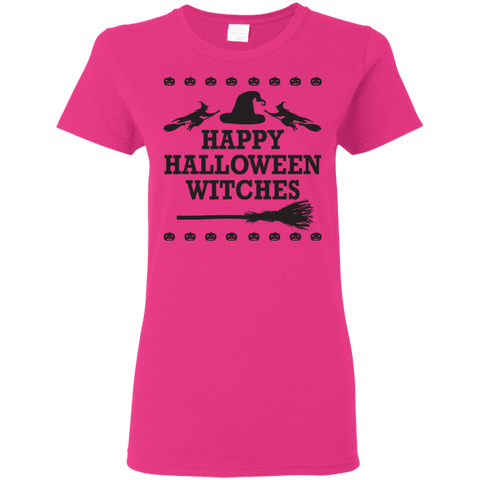 Image of Happy Halloween Witches T-Shirt Halloween Clothing (Women) - DNA Trends
