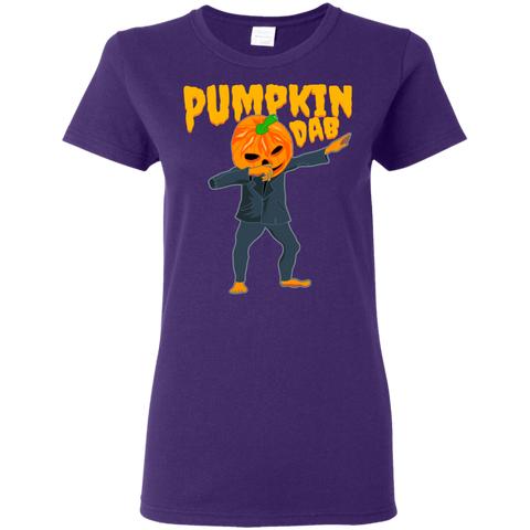 Image of Trendy Pumpkinhead Dab T-Shirt Halloween Shirt (Women) - DNA Trends