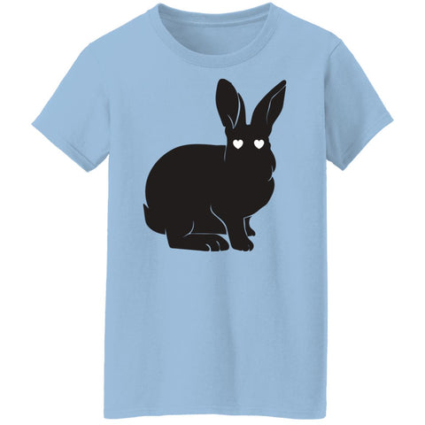 Image of Silhouette Cute Easter Bunny Ladies' T-Shirt: Cute Easter Bunny, Cute Silhouette, Happy Easter, Family Easter