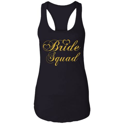 Image of Bride Squad - Golden Font Bachelorette Party- Bridemaids Ladies' Ideal Racerback Tank - DNA Trends