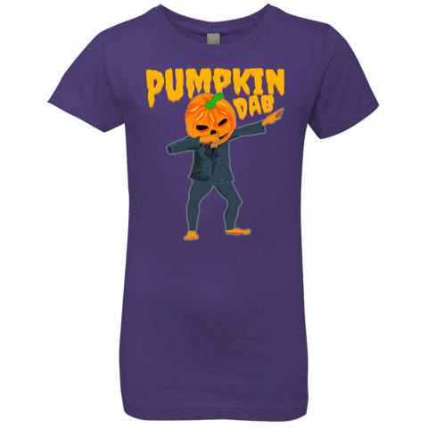 Image of Trendy Pumpkinhead Dab T-Shirt Halloween Tshirts (Girls) - DNA Trends