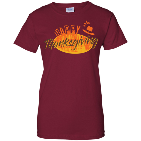 Image of Happy Thanksgiving Gildan Ladies' 100% Cotton T-Shirt - DNA Trends