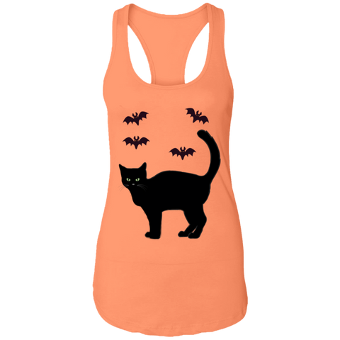 Image of Spooky Cat and Bats Halloween Costume Ladies Tank - DNA Trends