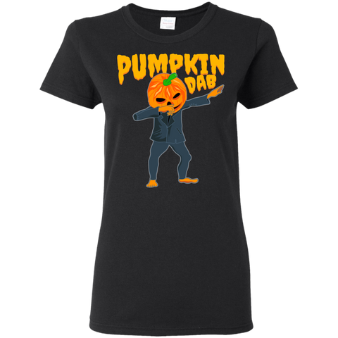 Image of Trendy Pumpkinhead Dab T-Shirt Halloween Shirt (Women) - DNA Trends