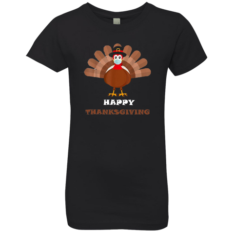 Image of Happy Thanksgiving Masked Turkey Girls' T-Shirt - DNA Trends