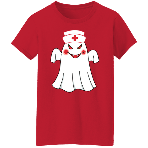 Image of Ghost Nurse Halloween Costume Ladies' T-Shirt - DNA Trends