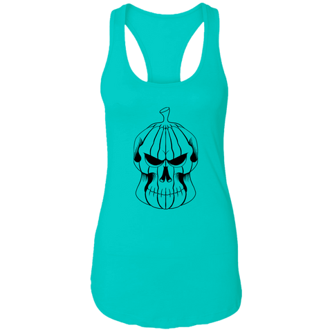 Image of Pumpkin Skull Halloween Costume Ladies Ideal Racerback Tank - DNA Trends