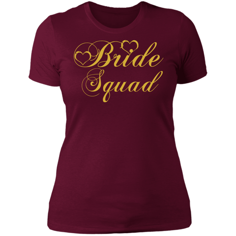 Image of Bride Squad - Golden Font Bachelorette Party- Bridemaids Ladies'  NL T-Shirt - DNA Trends