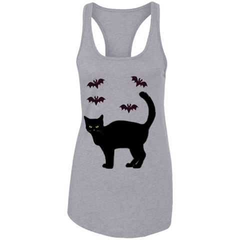 Image of Spooky Cat and Bats Halloween Costume Ladies Tank - DNA Trends