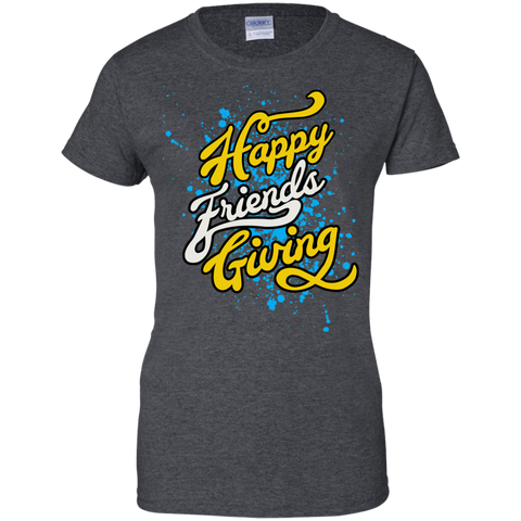 Image of Funny Happy Friendsgiving T-shirt for Ladies' 100% Cotton T-Shirt by Gildan - DNA Trends