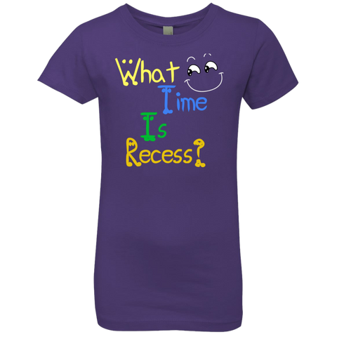 Image of What Time Is Recess - Back to School Girls' Princess T-Shirt - DNA Trends