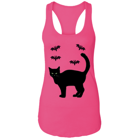 Image of Spooky Cat and Bats Halloween Costume Ladies Tank - DNA Trends