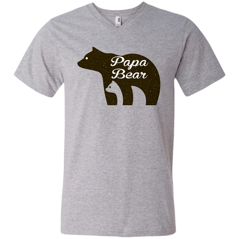 Image of Papa Bear V-Neck T-Shirt - DNA Trends