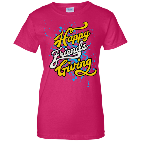 Image of Funny Happy Friendsgiving T-shirt for Ladies' 100% Cotton T-Shirt by Gildan - DNA Trends