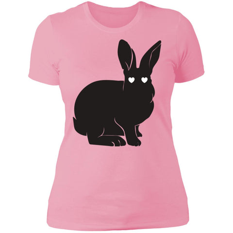 Image of Silhouette Cute Easter Bunny Ladies' T-Shirt: Cute Easter Bunny, Cute Silhouette, Happy Easter, Family Easter