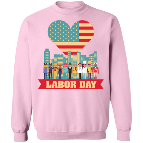 Image of Labor Day USA Crewneck Pullover Sweatshirt - DNA Trends