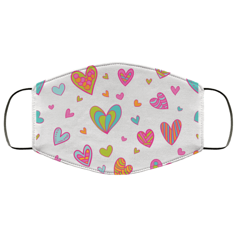Image of Hearts Med/Lg Face Mask - DNA Trends