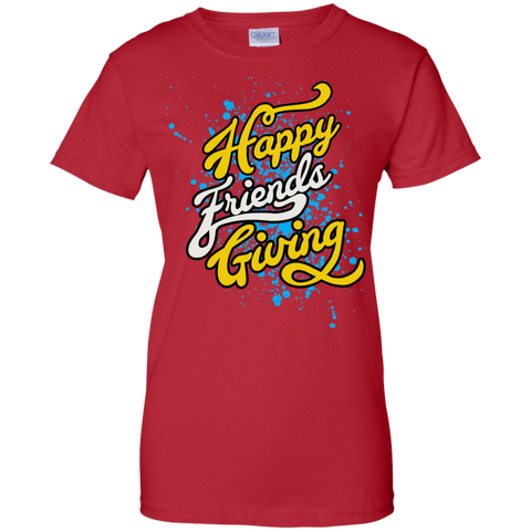 Image of Funny Happy Friendsgiving T-shirt for Ladies' 100% Cotton T-Shirt by Gildan - DNA Trends
