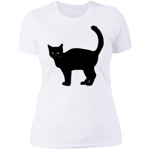 Image of Black Cat Halloween Ladies' T-Shirt - DNA Trends