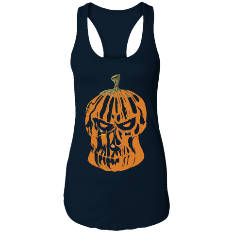 Image of Pumpkin-Skull Halloween Costume Ladies Ideal Racerback Tank - DNA Trends