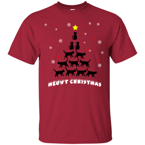 Image of Stylish Meowy Christmas Cat Lovers Ultra Cotton Christmas T-Shirt - DNA Trends