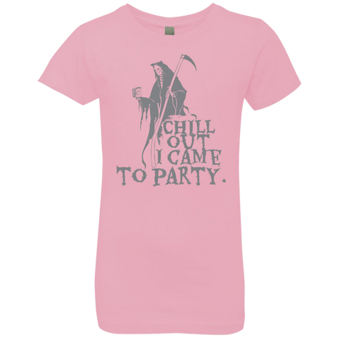 Image of Chill Out I Came To Party Grim Reaper T-Shirt Halloween Clothing (Girls) - DNA Trends