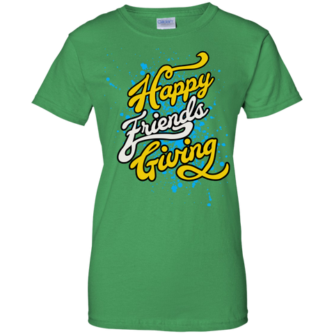 Image of Funny Happy Friendsgiving T-shirt for Ladies' 100% Cotton T-Shirt by Gildan - DNA Trends