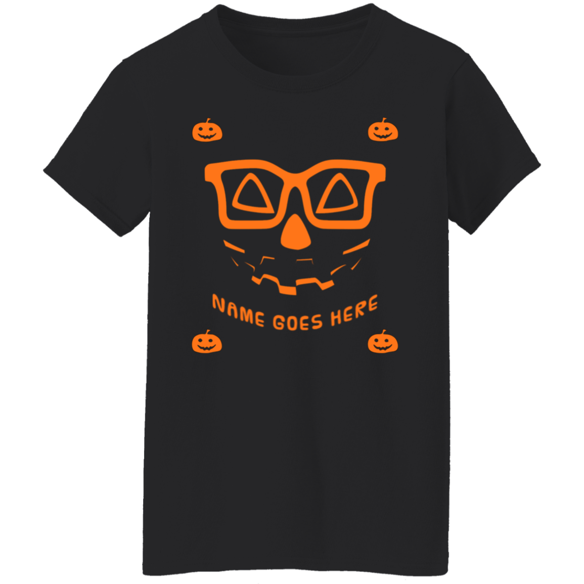 Personalized Creepy Nerd Pumpkin Halloween Costume  Ladies'  T-Shirt - DNA Trends